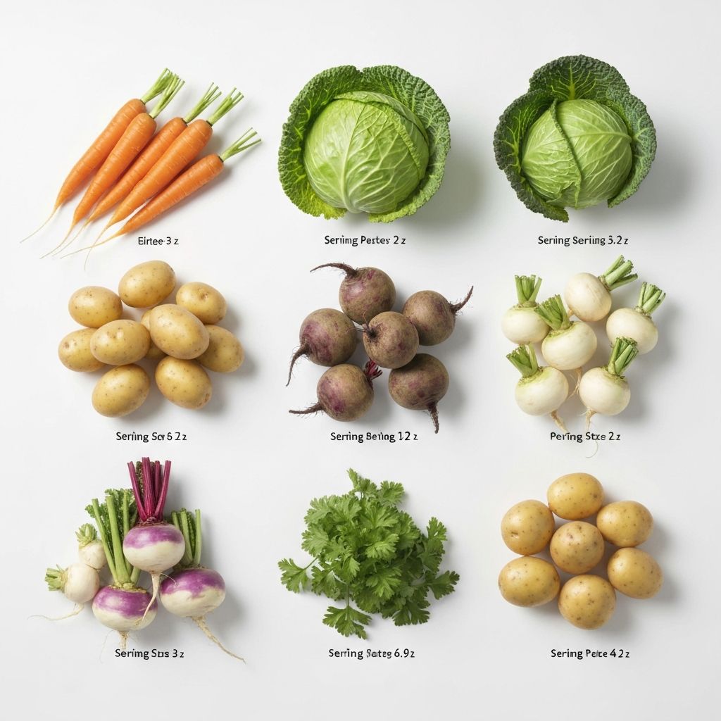 Gemüse und Obst Mengen